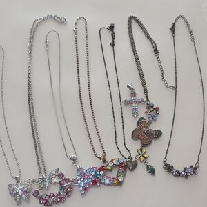 Statement Jewelry Rhinestone Lot Butterflies Hearts